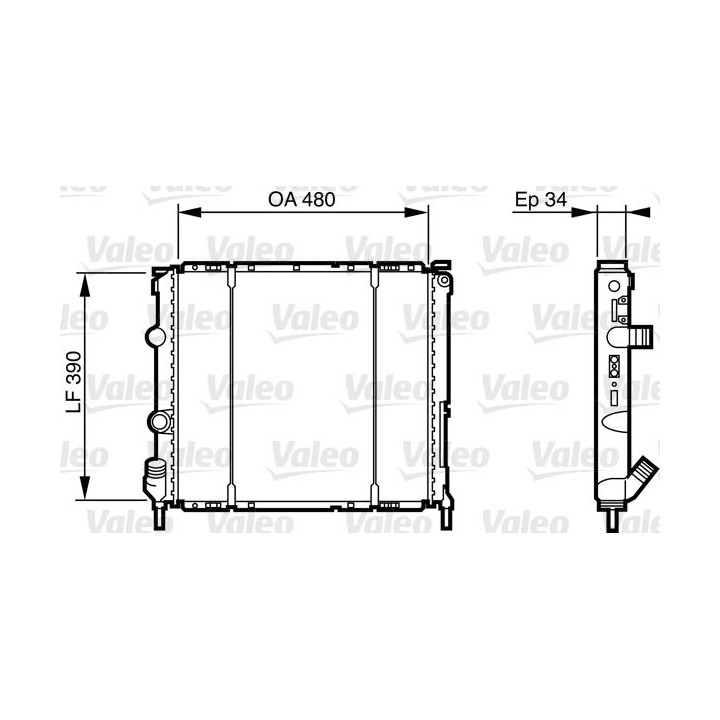 Radiatorius, variklio aušinimas VALEO 732474