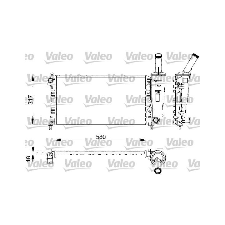 Radiatorius, variklio aušinimas VALEO 732578