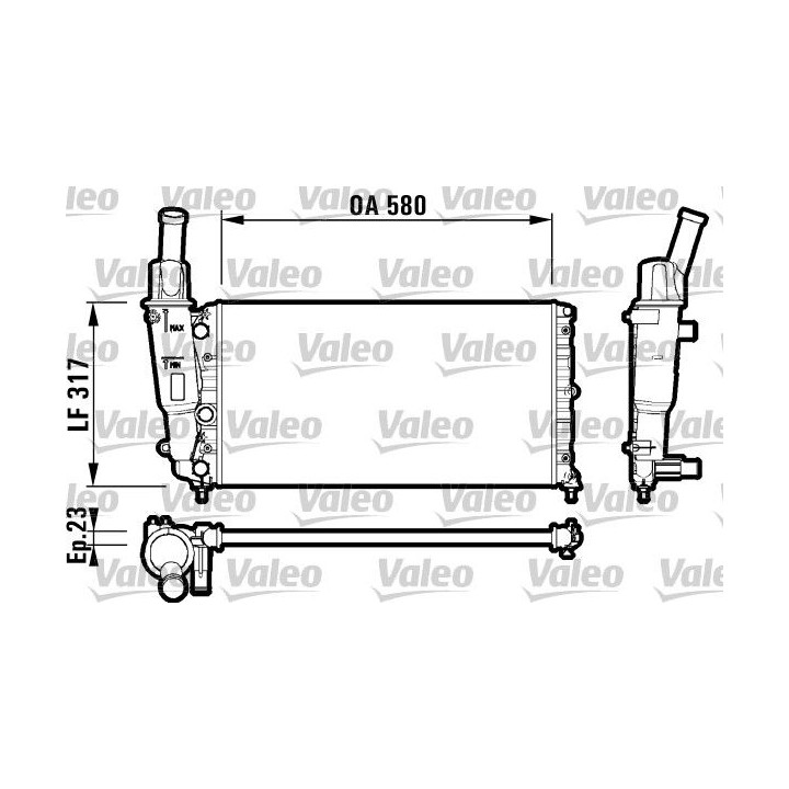 Radiatorius, variklio aušinimas VALEO 732705