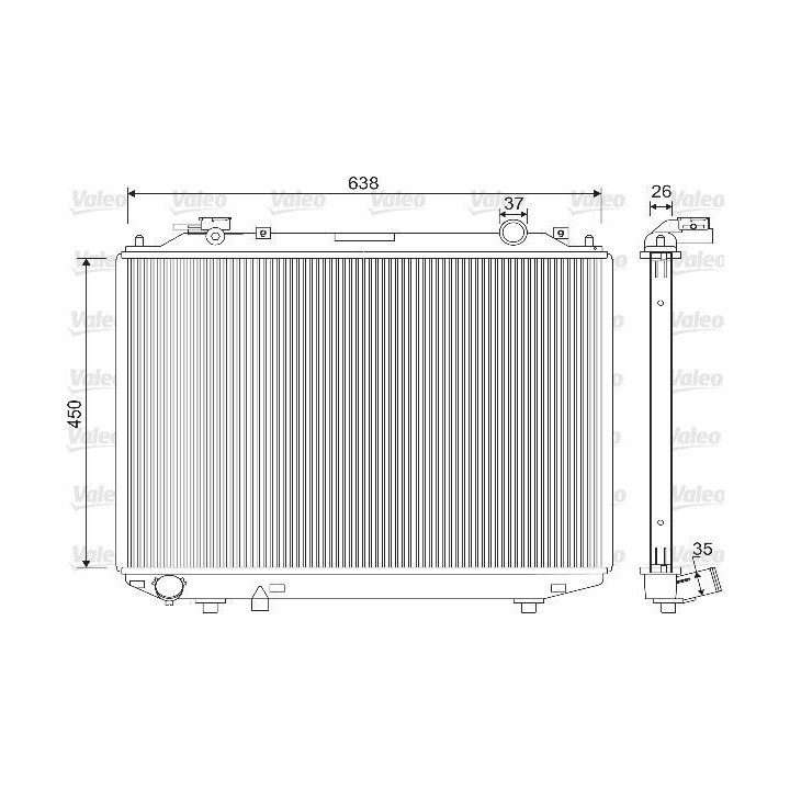 Radiatorius, variklio aušinimas VALEO 733212