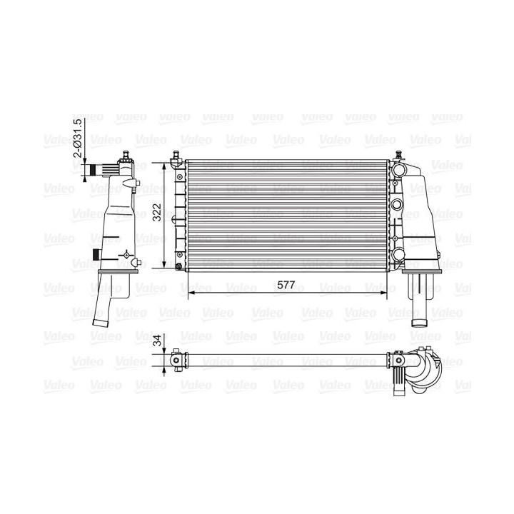 Radiatorius, variklio aušinimas VALEO 734236