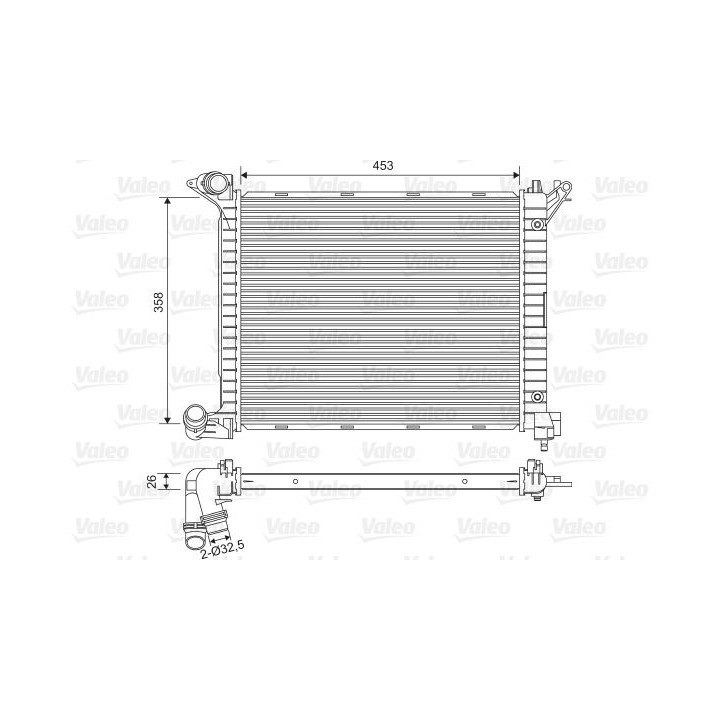 Radiatorius, variklio aušinimas VALEO 734329