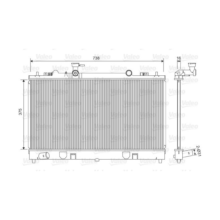 Radiatorius, variklio aušinimas VALEO 734410