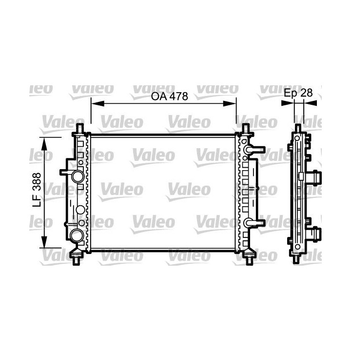 Radiatorius, variklio aušinimas VALEO 734768
