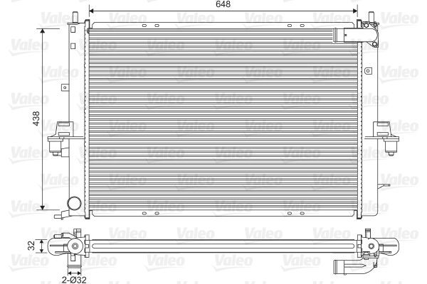 Radiatorius, variklio aušinimas VALEO 734829