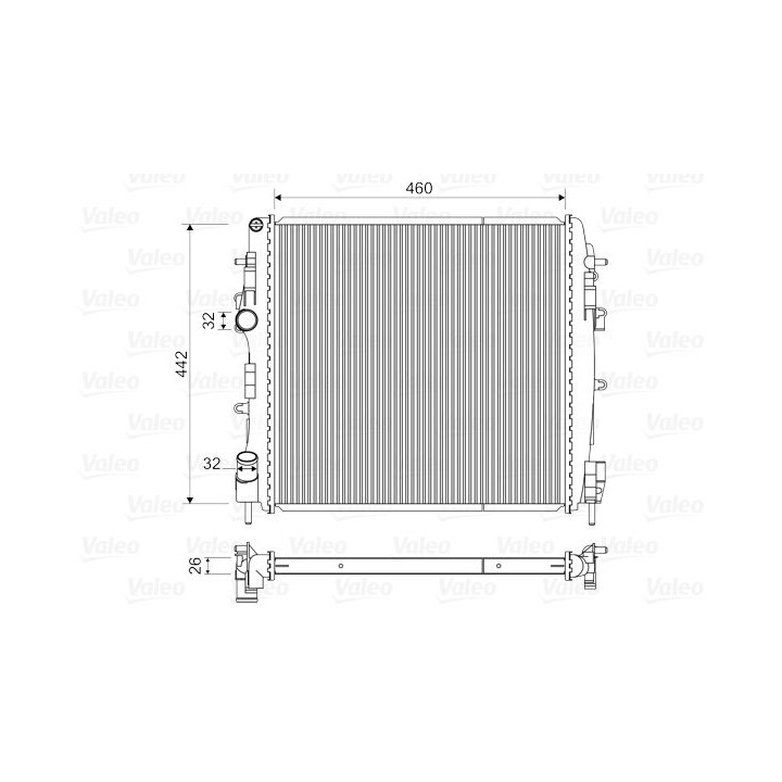 Radiatorius, variklio aušinimas VALEO 734922