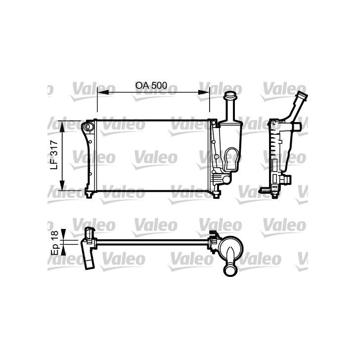 Radiatorius, variklio aušinimas VALEO 734923