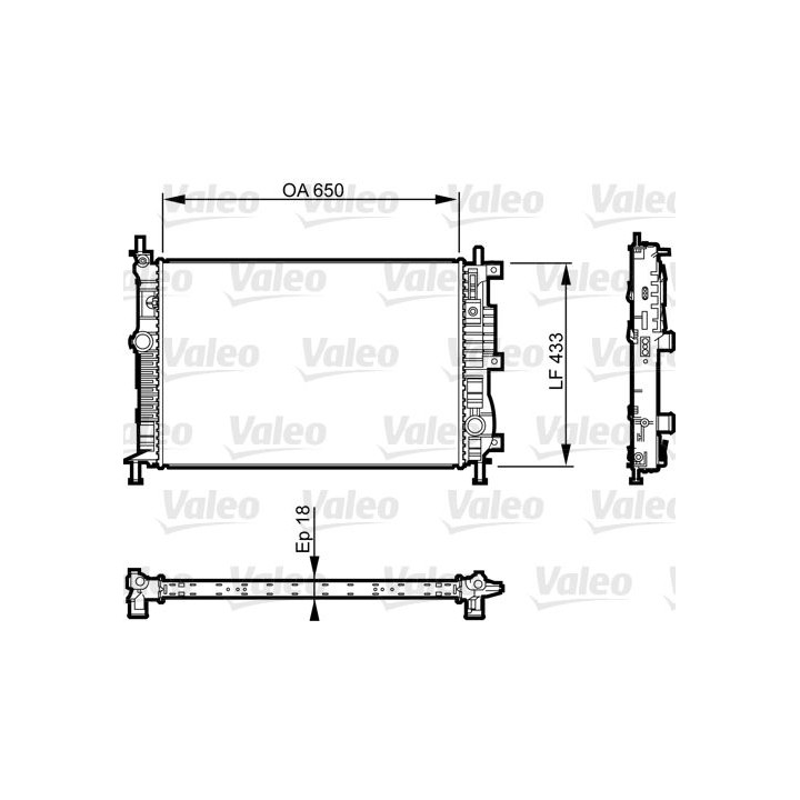 Radiatorius, variklio aušinimas VALEO 735555