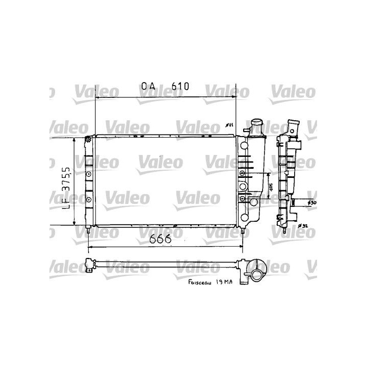 Radiatorius, variklio aušinimas VALEO 810938