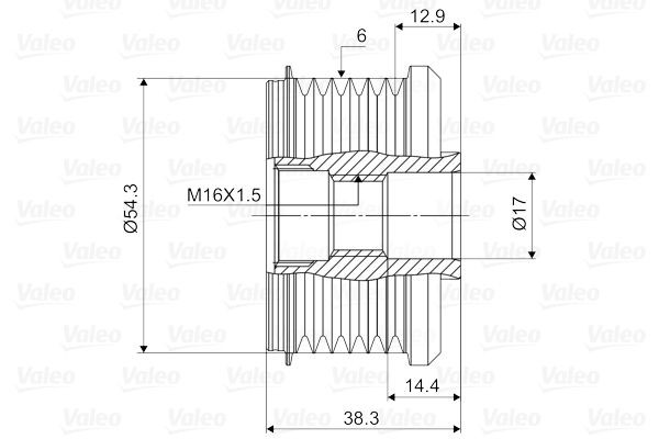Laisvos eigos sankaba, kint. sr. generatorius VALEO 588002