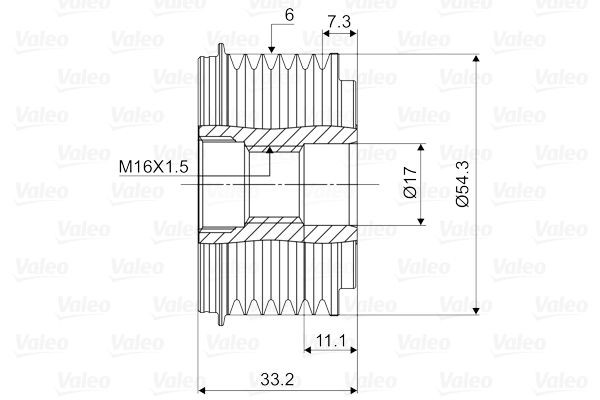 Laisvos eigos sankaba, kint. sr. generatorius VALEO 588015