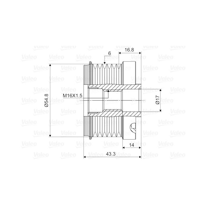 Laisvos eigos sankaba, kint. sr. generatorius VALEO 588023