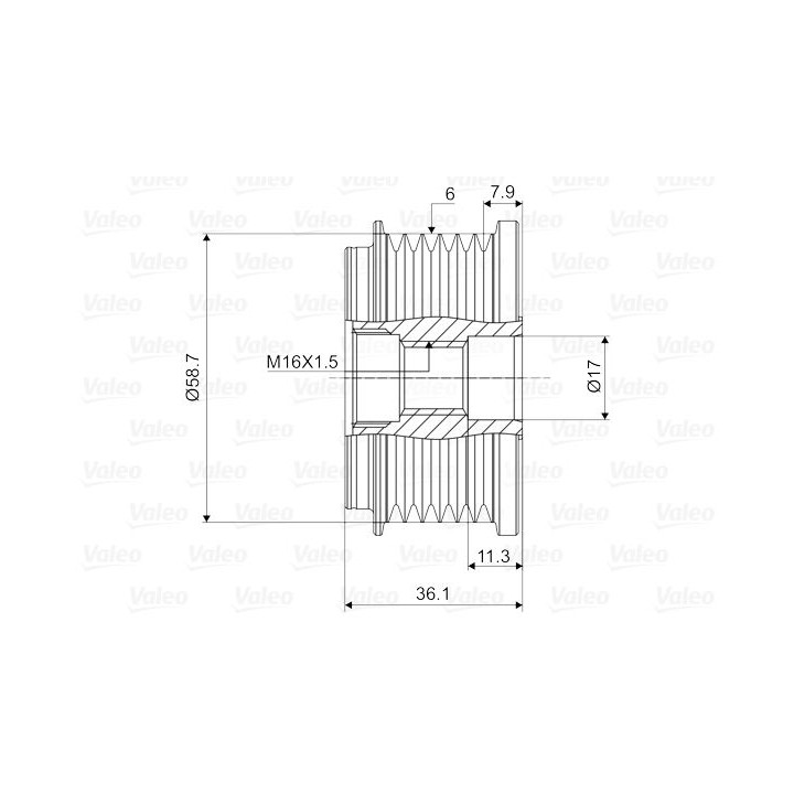 Laisvos eigos sankaba, kint. sr. generatorius VALEO 588033