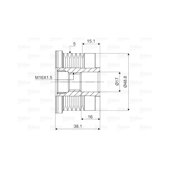 Laisvos eigos sankaba, kint. sr. generatorius VALEO 588038