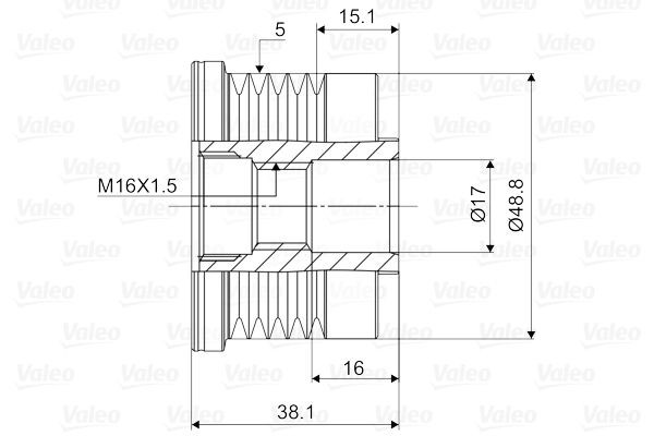 Laisvos eigos sankaba, kint. sr. generatorius VALEO 588038