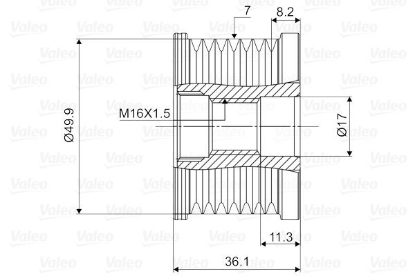 Laisvos eigos sankaba, kint. sr. generatorius VALEO 588040