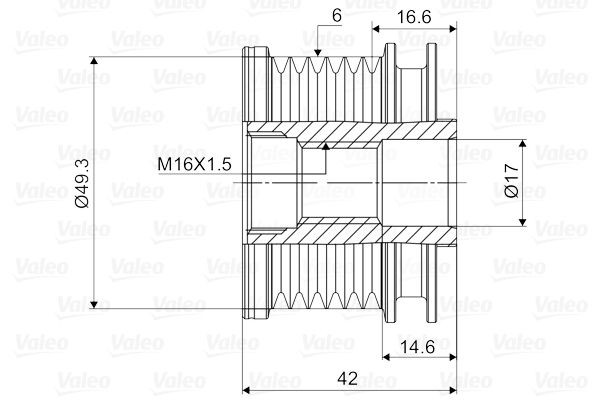 Laisvos eigos sankaba, kint. sr. generatorius VALEO 588048