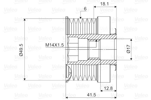 Laisvos eigos sankaba, kint. sr. generatorius VALEO 588054