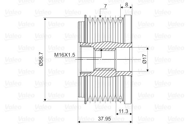 Laisvos eigos sankaba, kint. sr. generatorius VALEO 588057