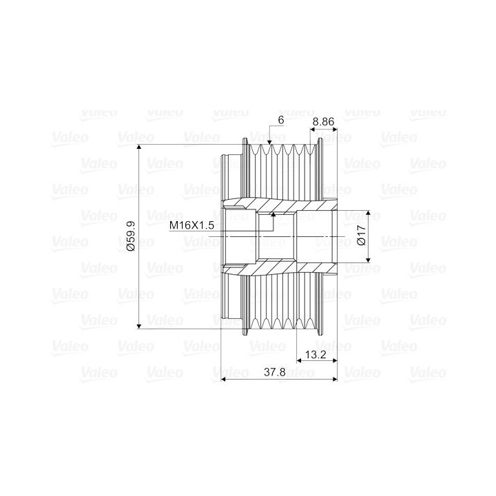 Laisvos eigos sankaba, kint. sr. generatorius VALEO 588094
