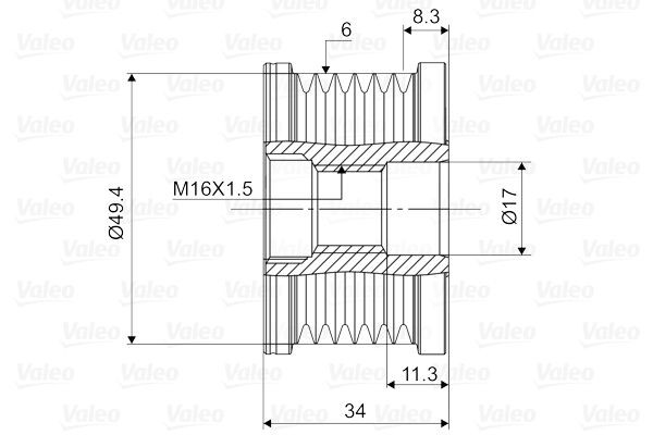 Laisvos eigos sankaba, kint. sr. generatorius VALEO 588119