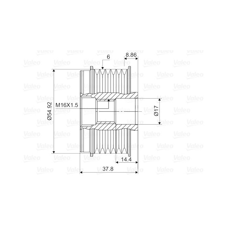Laisvos eigos sankaba, kint. sr. generatorius VALEO 588121