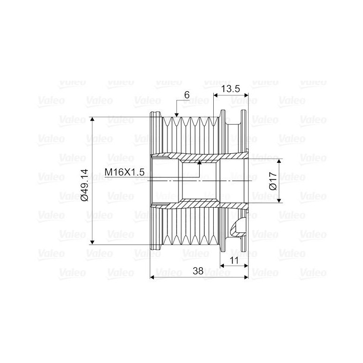 Laisvos eigos sankaba, kint. sr. generatorius VALEO 588125