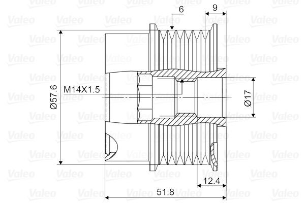 Laisvos eigos sankaba, kint. sr. generatorius VALEO 588131