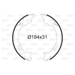 Stabdžių trinkelių komplektas, stovėjimo stabdis VALEO 564010