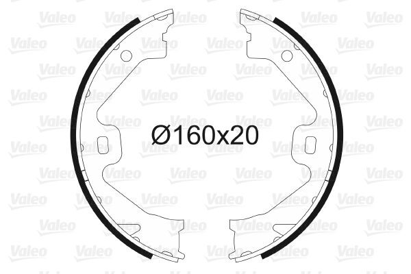 Stabdžių trinkelių komplektas, stovėjimo stabdis VALEO 564028