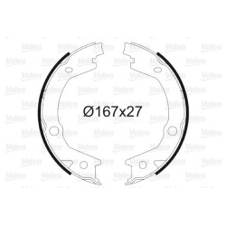 Stabdžių trinkelių komplektas, stovėjimo stabdis VALEO 564162