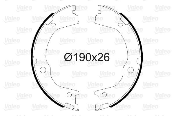 Stabdžių trinkelių komplektas, stovėjimo stabdis VALEO 564174