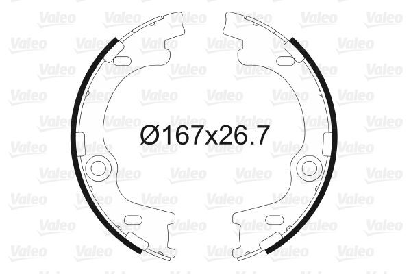 Stabdžių trinkelių komplektas, stovėjimo stabdis VALEO 564186