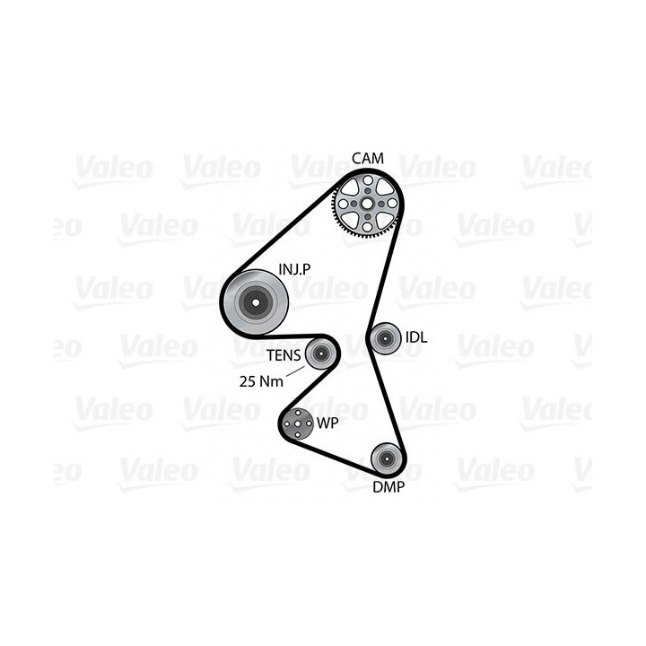 Vandens siurblio ir paskirstymo diržo komplektas VALEO 614557