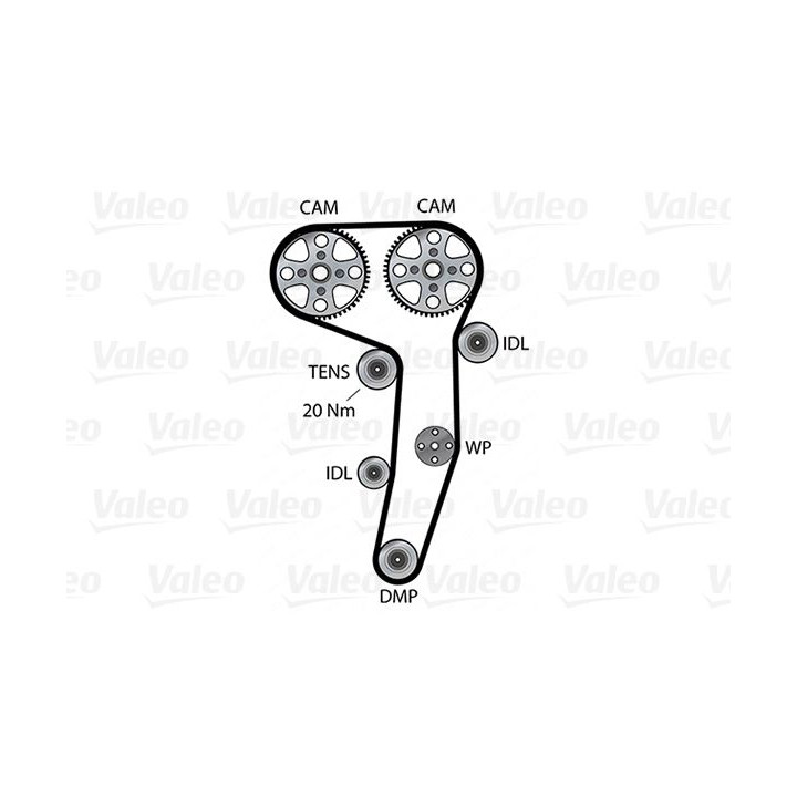 Vandens siurblio ir paskirstymo diržo komplektas VALEO 614563