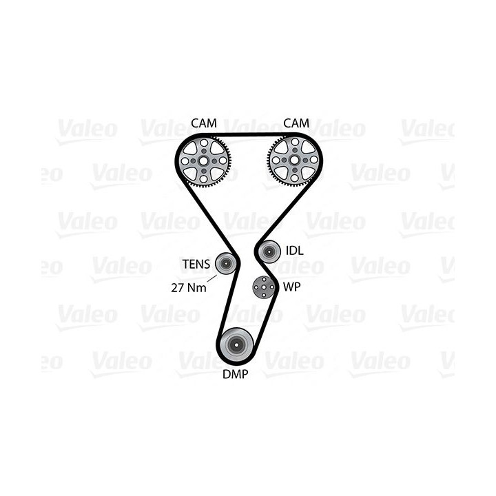 Vandens siurblio ir paskirstymo diržo komplektas VALEO 614573