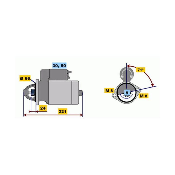 Starteris BOSCH 0 001 208 507