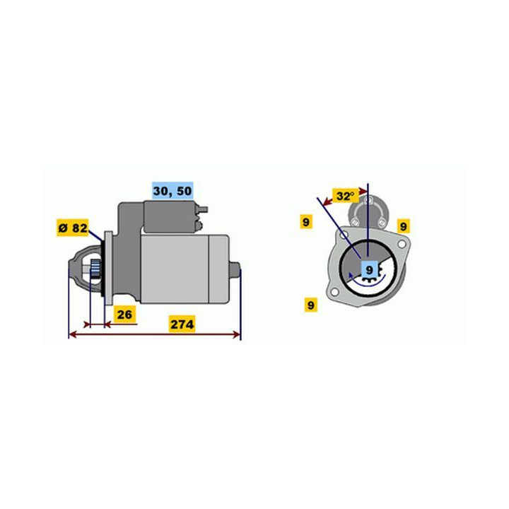 Starteris BOSCH 0 001 218 164