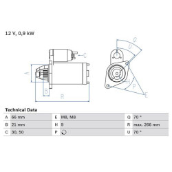 Starteris BOSCH 0 986 010 200