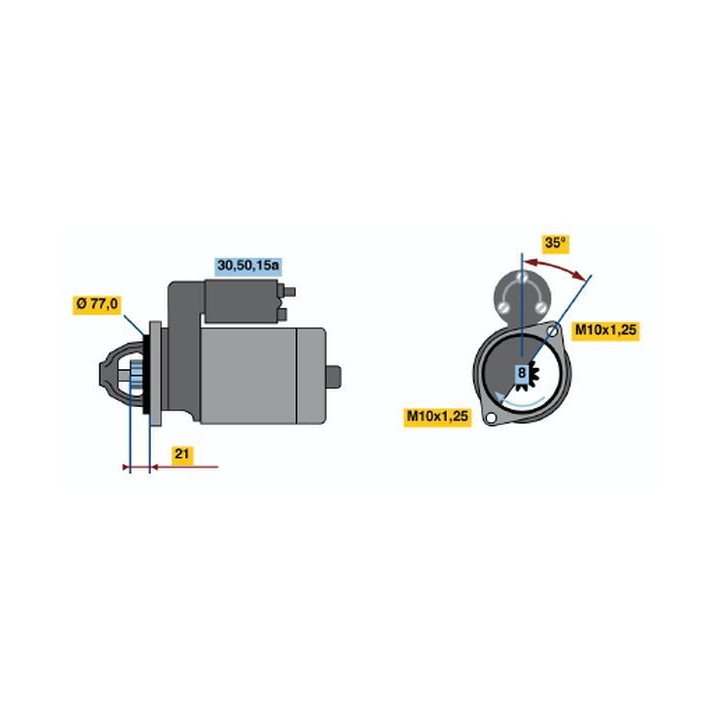 Starteris BOSCH 0 986 012 171