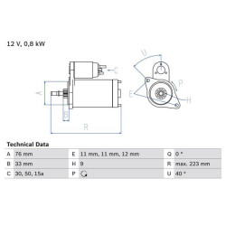 Starteris BOSCH 0 986 012 600