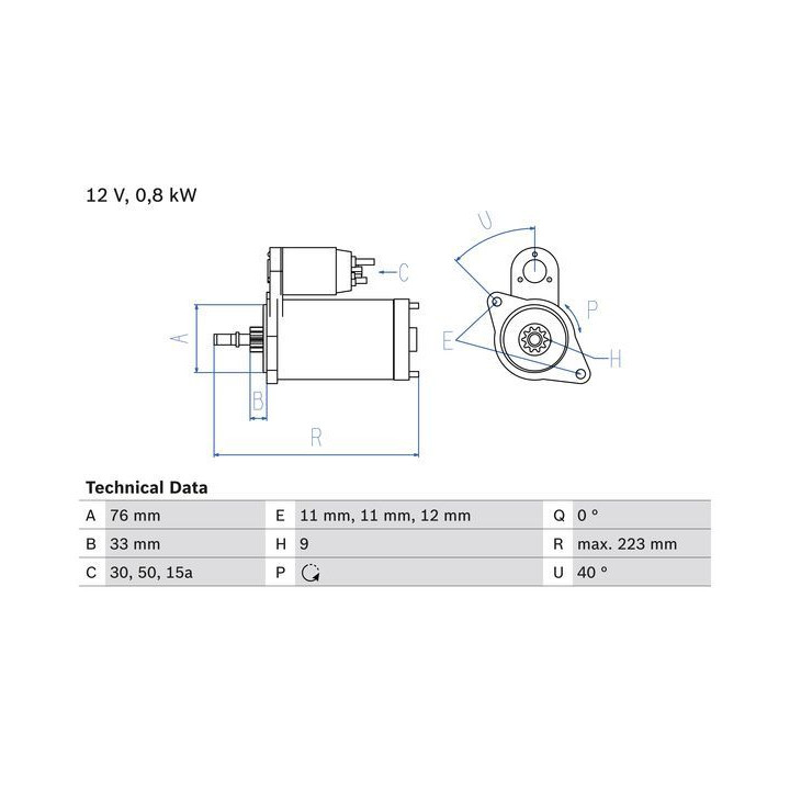 Starteris BOSCH 0 986 012 600