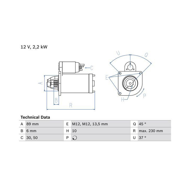 Starteris BOSCH 0 986 014 101