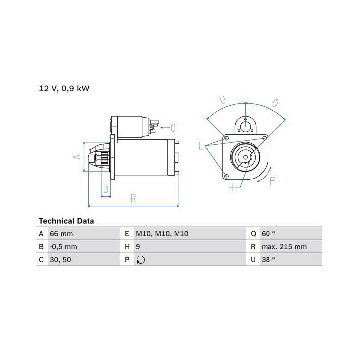 Starteris BOSCH 0 986 016 600