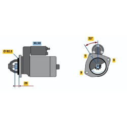 Starteris BOSCH 0 986 017 010