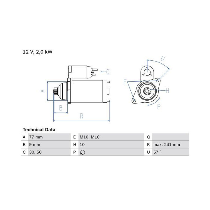 Starteris BOSCH 0 986 018 731