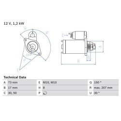Starteris BOSCH 0 986 020 041