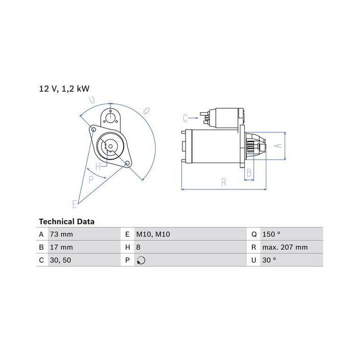 Starteris BOSCH 0 986 020 041