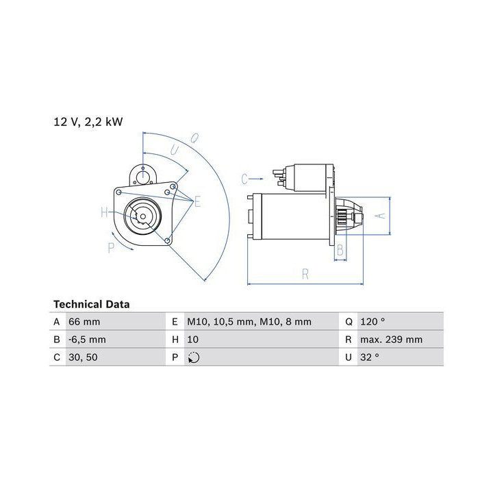 Starteris BOSCH 0 986 020 141