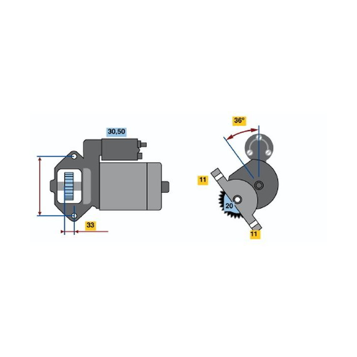 Starteris BOSCH 0 986 020 511